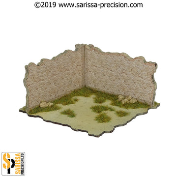 Mediterranean Village Corner Wall 10x10 (28mm)