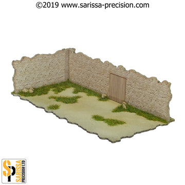 Mediterranean Village Wall With Door 20x10 - Left Hand (28mm)