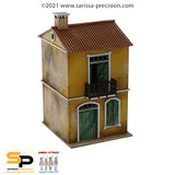 Mediterranean Small House - 2 Floors with Balcony and Pitched Roof