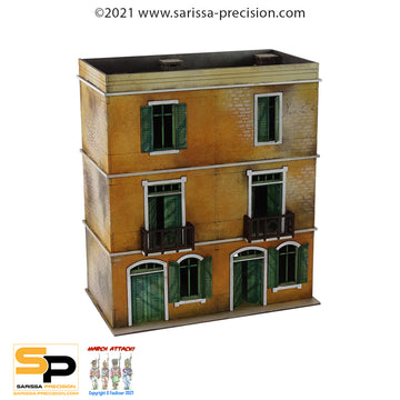 Mediterranean Semi House - 3 Floors with Balcony and Flat Roof