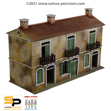 Mediterranean Terrace House - 2 Floors with Balcony and Pitched Roof