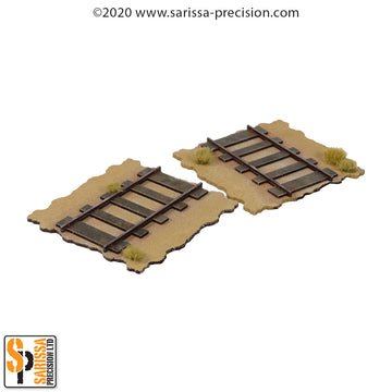 TTS compatible Railway  - 2x Half Straights on L100 x W100mm