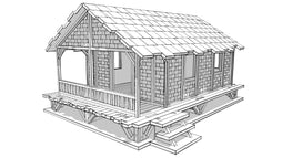 Low Woven Palm-Style Village House  - 20mm