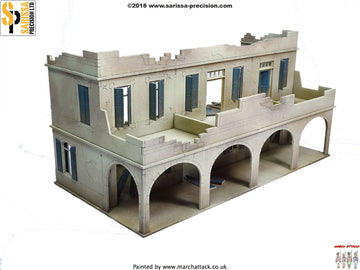 Destroyed Two-Storey Souk Building - 28mm